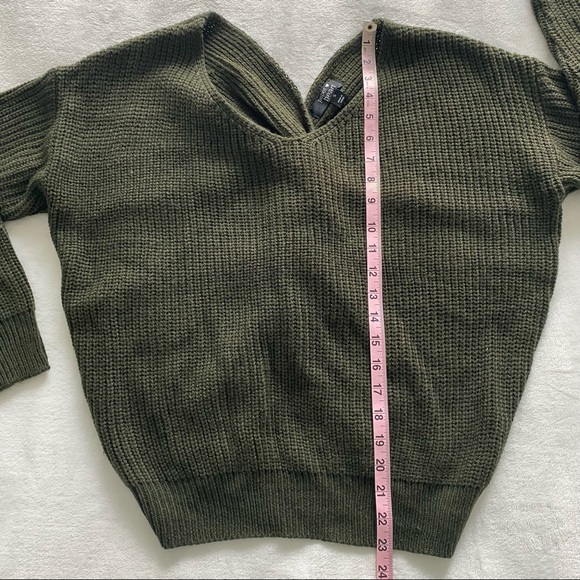 paper heart Womens Twisted Back Sweater Jumper in Olive Green Size S - Picture 8 of 11